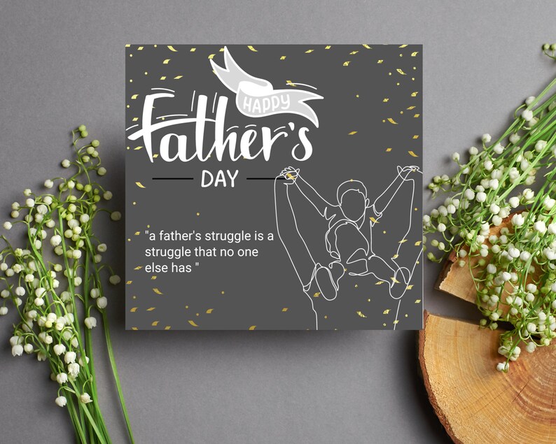 Father's Day Printable Card Template Fathers Day Card - Etsy