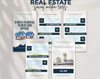 Instagram Stories Templates Canva Editable | Real Estate Instagram Reel Templates | Realtor Reel Cover | Social Media Reels | DIY Canva