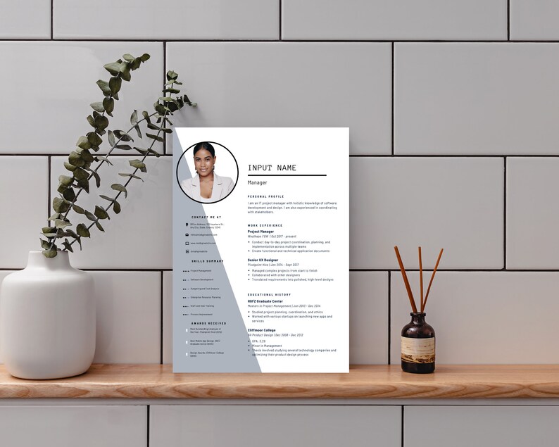Executive Manager Cv Template Minimalist Resume Template Word ...