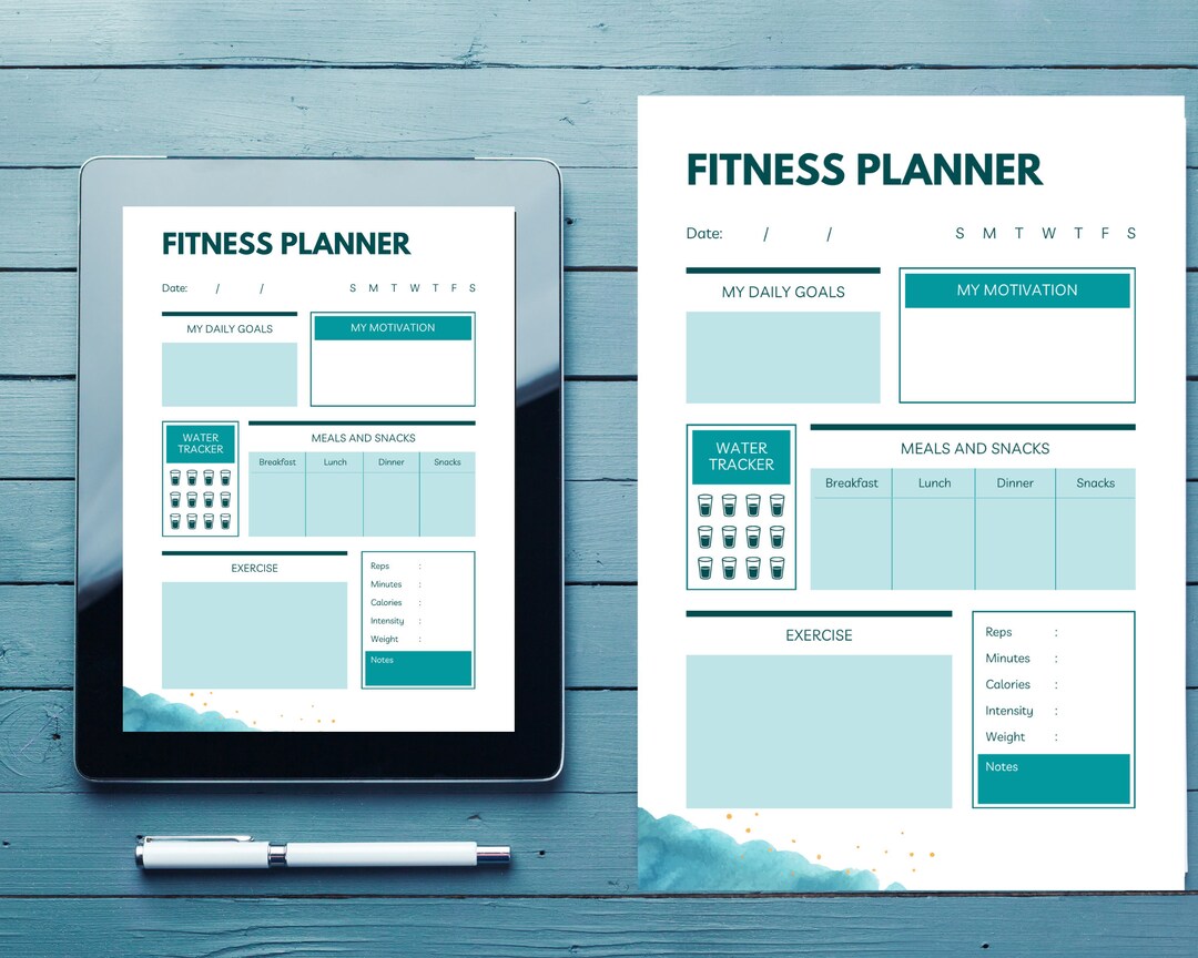 Printable Fitness Goal Planner My Diet Tracker My Fitness Goal Fitness Challenge Fitness Plan