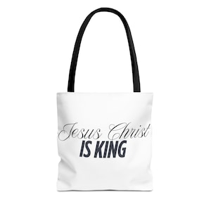 Christian Tote Bag Jesus Christ Tote Bag Jesus Is King Bible Verse Bag Religious Gift Christianity Bag Jesus Christ Is King Tote Bag