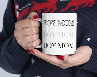 Boy Mom Coffee Mug, Mother's Day Gift, 11oz Ceramic