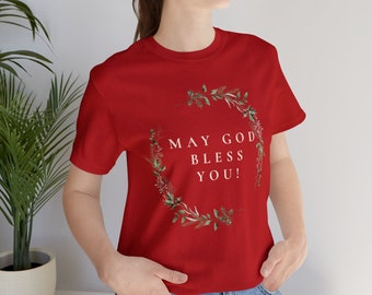 Christliches Weihnachtsshirt Weihnachtsgeschenk Christliches Geschenk Gott segne dich Shirt Glaube Shirt Gesegnetes Shirt Bibel Shirt Christliche Shirts Jesus Tee