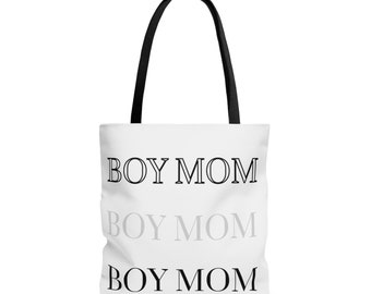 Boy Mom Tote Bag, Boy Mom Gift, Baby Shower Gift, Mother's Day Bag, Expectant Mother Bag, Proud Boy Mom Bag, Motherhood Bag, Trendy Mom Tote