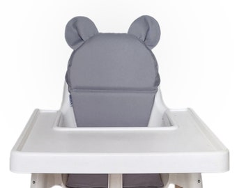 Cushion Ikea Antilop / Grey Cushion / Ikea Antilop cover / Blw / Cushion bear / Cushion with ears / Highchair cushion