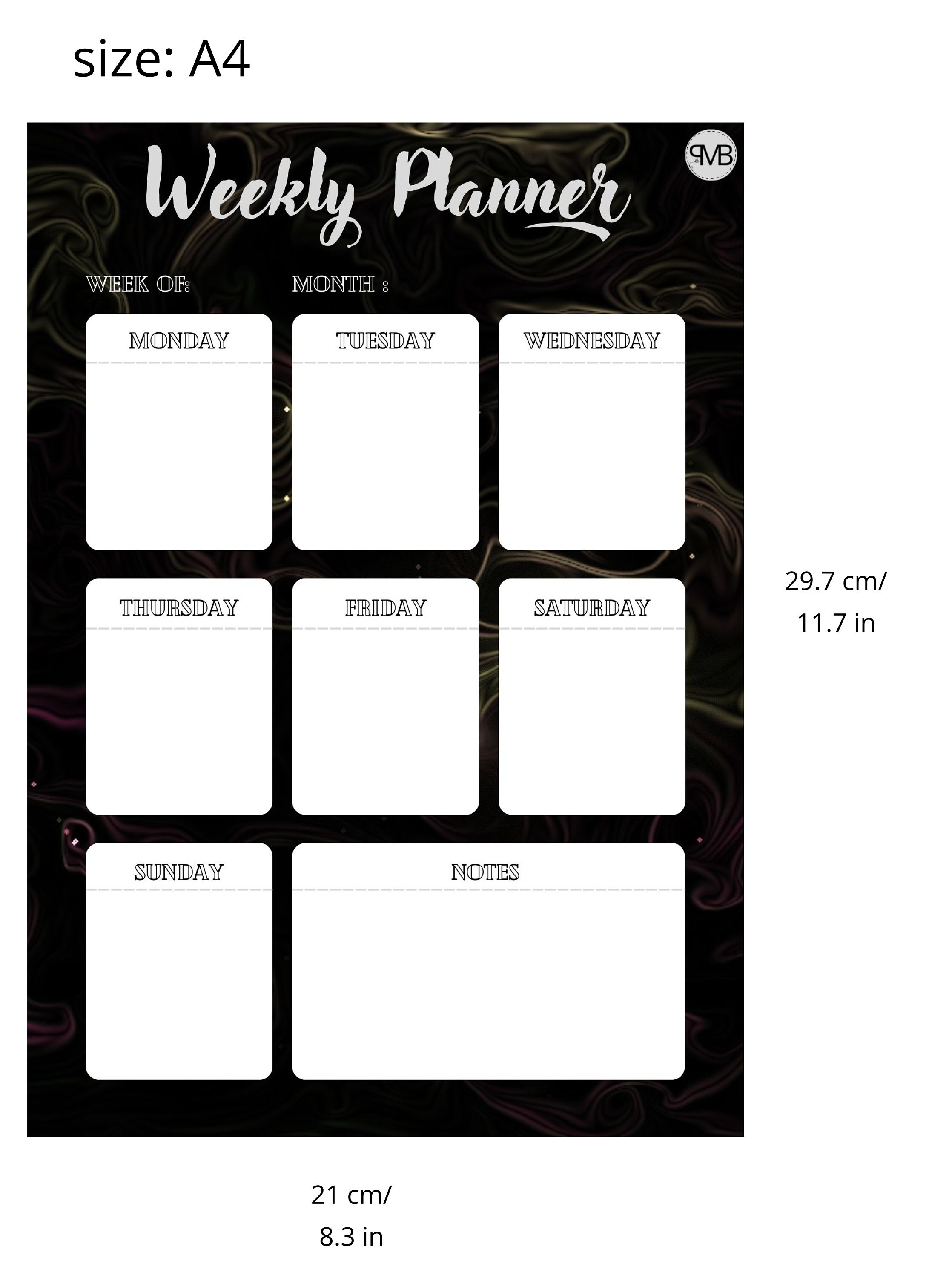 Calendario imprimible calendario semanal planificador - Etsy México