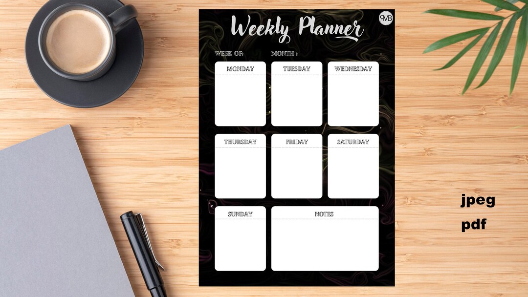 Calendario imprimible calendario semanal planificador - Etsy México