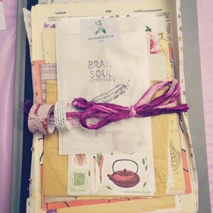 Paquete de diario de arte, paquete creativo, Ephemera, regalo para Crafter, suministros de diario basura, álbum de recortes, Papercraft, diario hecho a mano
