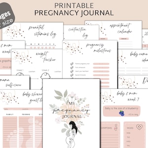Schwangerschaft Planer Printable, druckbares Schwangerschaftstagebuch, erwartet Mom Kit, vom Beulen zum Baby, Checkliste für die Krankenhaustasche, mein Geburtsplan, PDF