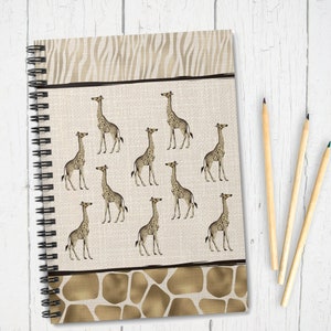 JOURNAL for GIRAFFE LOVER, Spiral Notebook, Safari, Free Sprit, Africa, Journal, Ruled Lines, Animal Prints, Travel Gift, Birthday Gift