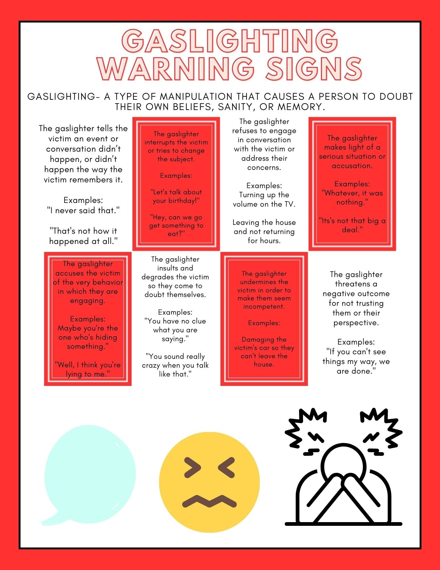 Gaslighting Relationship Worksheet Tracker Healthy Relationship Finder ...