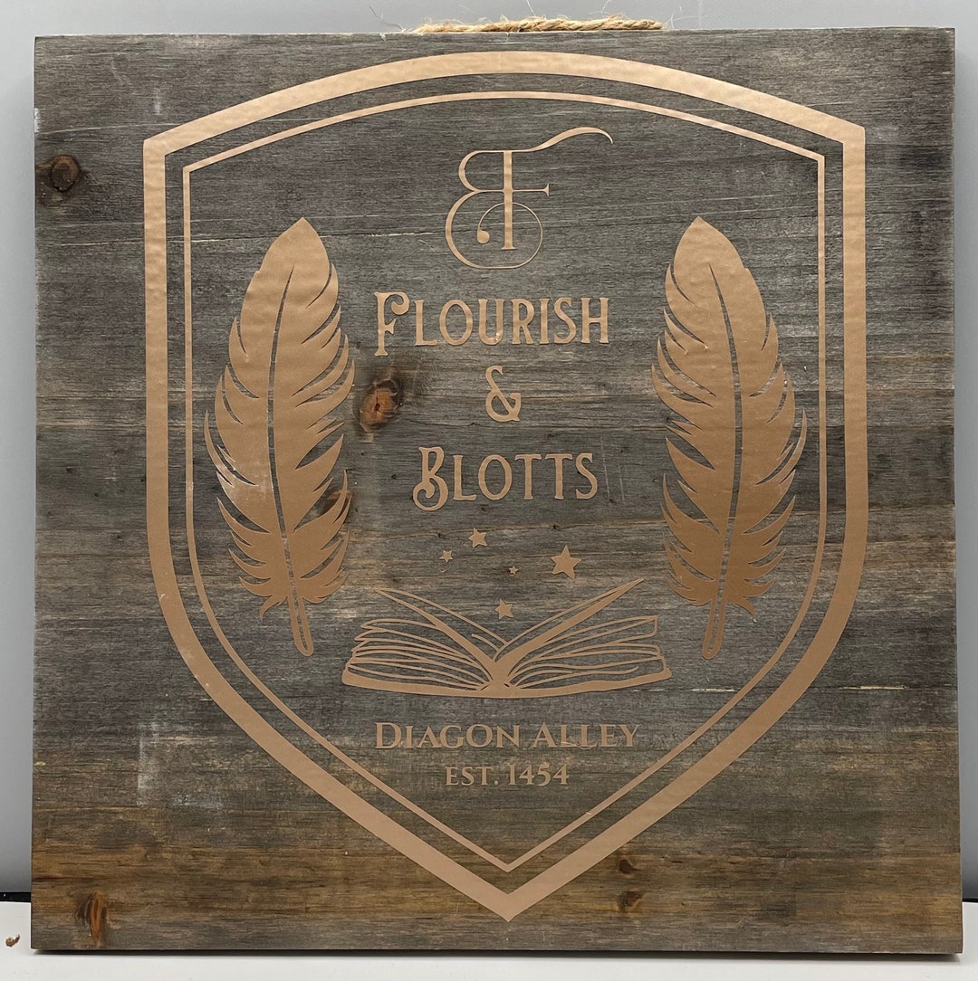 Flourish and Blotts Shop Sign - Etsy