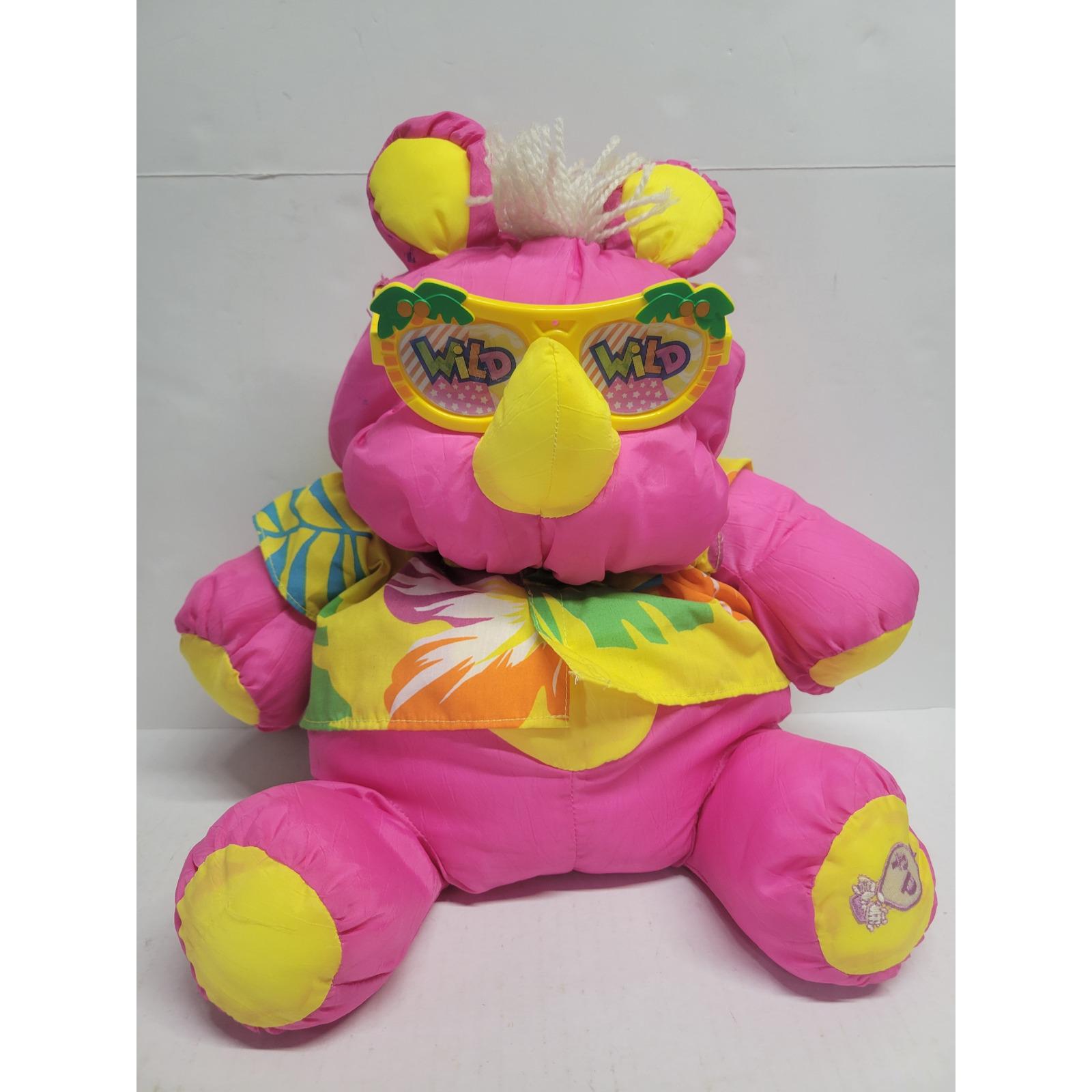 Vintage 1987 Fisher-price Puffalump Wild Things Rhino Pink Nylon