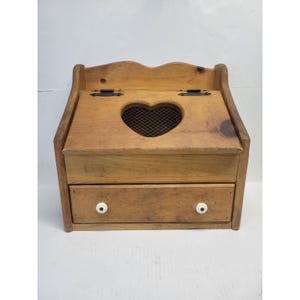 Rustic Pine Wood Bread Box Vegetable Bin cottagecore Drawer Farmhouse Decor