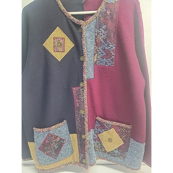 Koret Multicolored Button Front Wool Cardigan Swe… - image 1