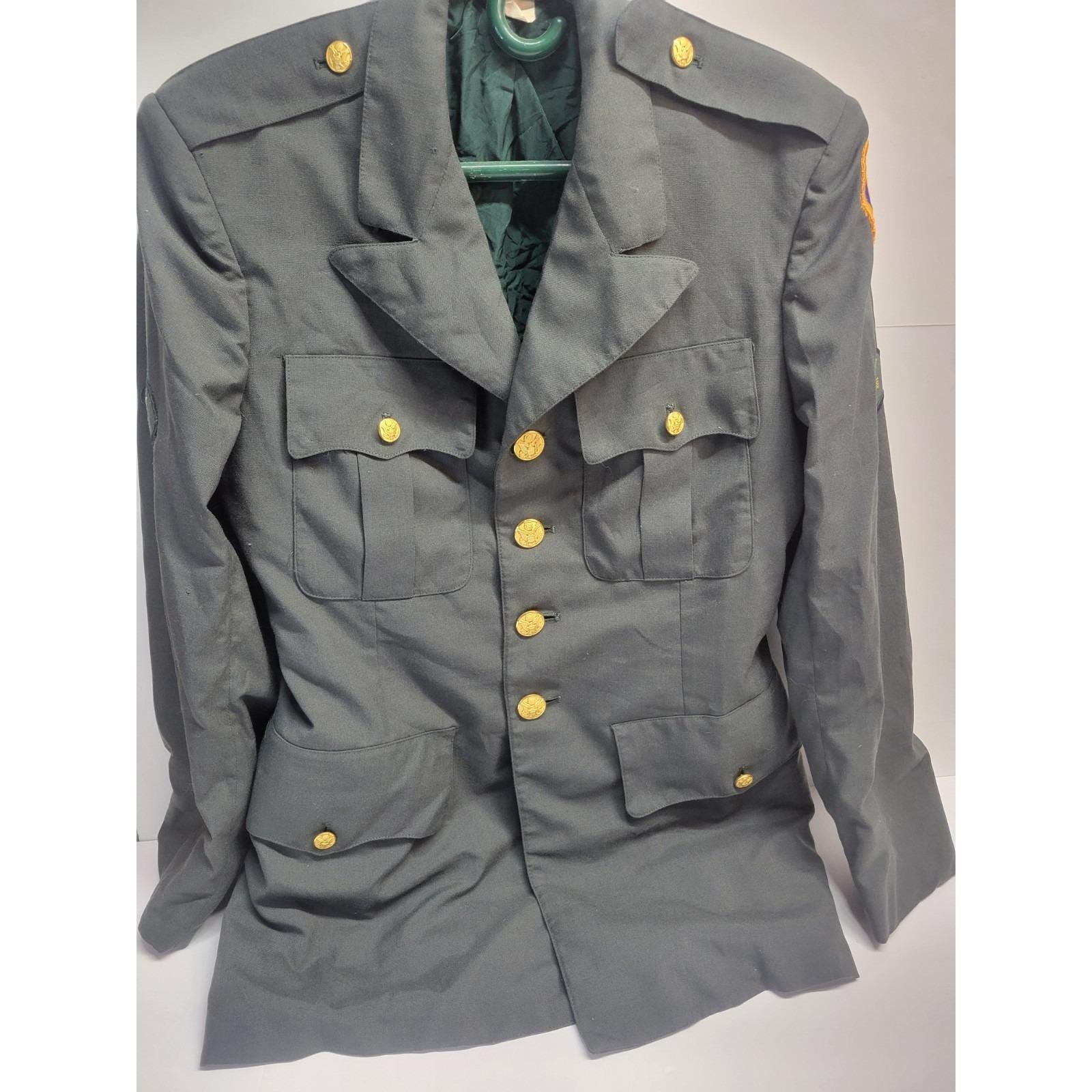 Vintage 36R US Army Class A Green Dress Uniform Coat / Jacket Ag-44 100% Wool