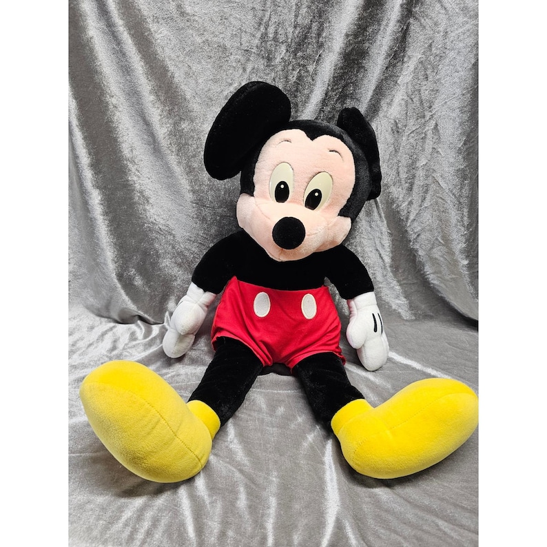 Disney Mickey Mouse Large 24 Inch Plush Stuffed Animal Classic Red Shorts Yellow image 1