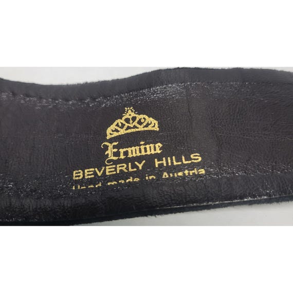 Ermine Beverly Hills Black Suede Wide Waist Belt Crystal Pearl Buckle Austria 80 Arch Suede Crystal Embellished Belt in Black Seude  main image 4