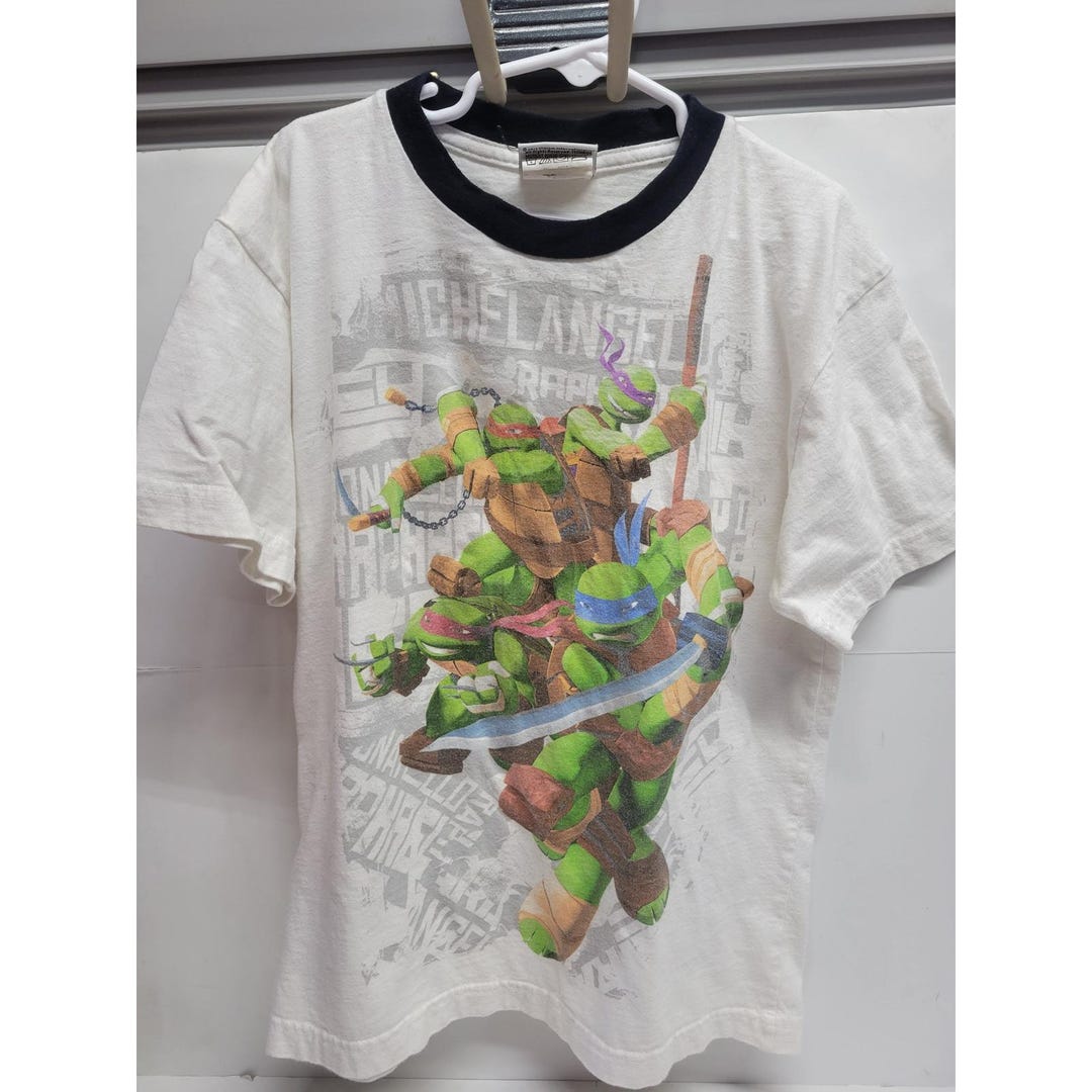 Turtle Servant Ringer Vtg Nickelodeon TMNT Teenage Mutant Ninja Turtles Ringer Graphic Tee ...