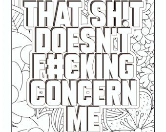 Swear Word Coloring, Adult Coloring Books, Adult Coloring Sheets, Swear Words Coloring, Relaxation Coloring, Anxiety Coloring Pages