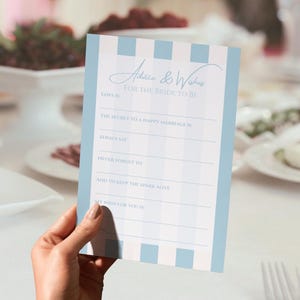 Consejos y deseos costeros Tarjeta imprimible de consejos para despedida de soltera Plantilla editable de Canva Consejos para despedida de soltera Plantilla costera Consejos para bodas
