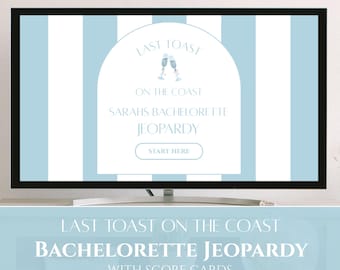 Bachelorette Jeopardy Game Template Last Toast on the Coast Brautparty Jeopardy Power Point Game Template Junggesellinnenabschied Canva Template