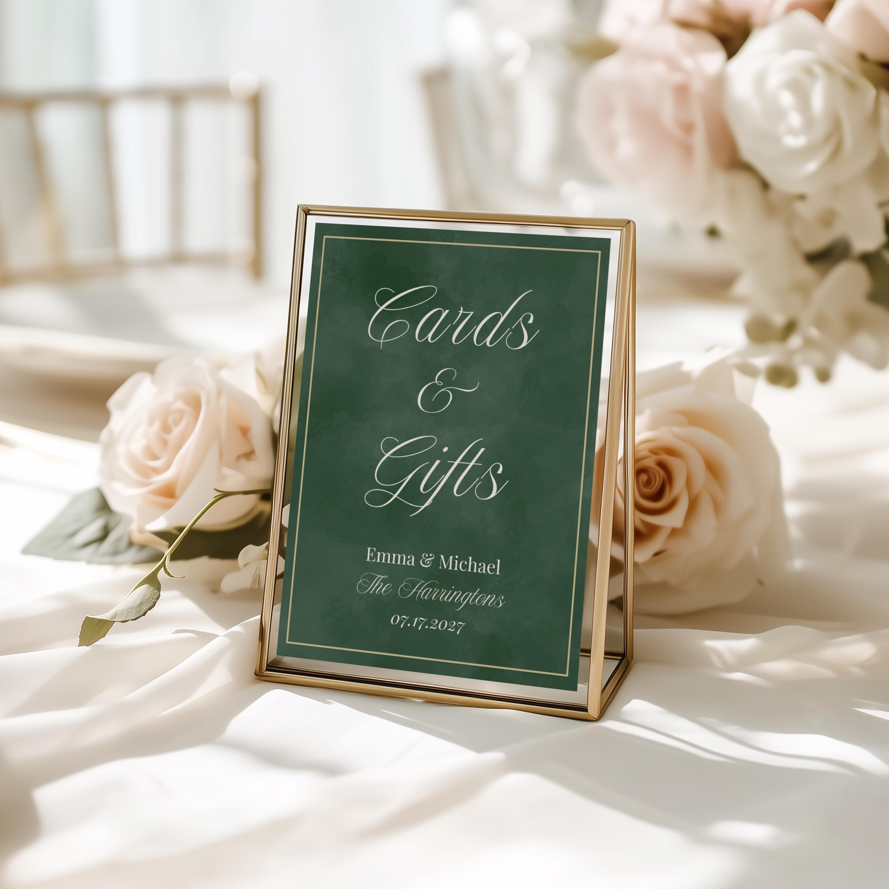 Wedding Table Cards & Gifts Template Luxury Old Money Wedding Table ...