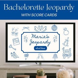 Bachelorette Jeopardy Game Template Something Blue Bridal Party Jeopardy PowerPoint Game Template Bachelorette Party Canva Game Template