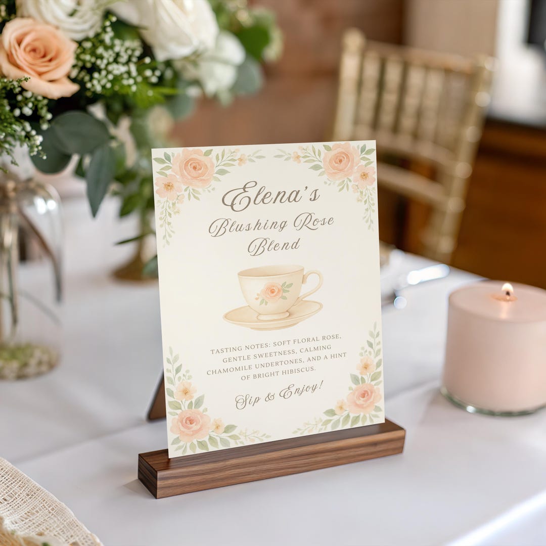 Afternoon Tea Signature Tea Sign Canva Template Afternoon Tea Bridal ...