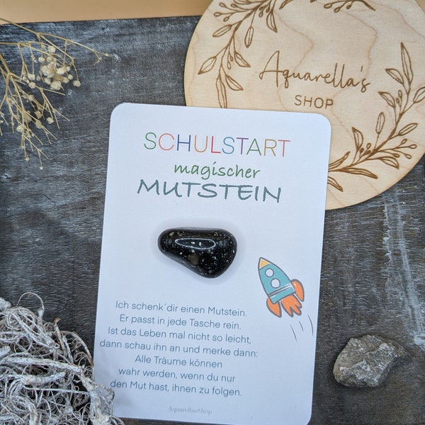 Schulstart  magischer Mutstein Mutmacher Edelstein Schulanfang, Glücksbringer