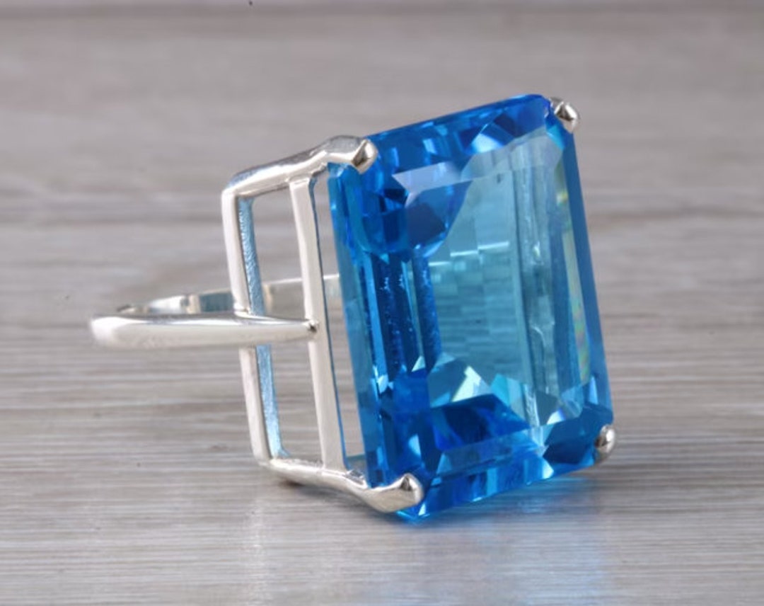 Real Blue Topaz Rings Elegant Natural Blue Topaz Ring - Real Blue Topaz Ring - Sterling ...