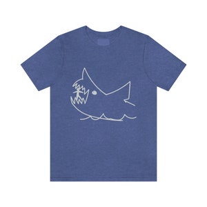 Jaws Chalk Shark, Unisex Jersey Short Sleeve Tee