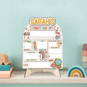 First & Last Day School Interchangeable Sign, Back to School Sign, First Day At School Sign, Personalized Wooden School Board Gift for Son