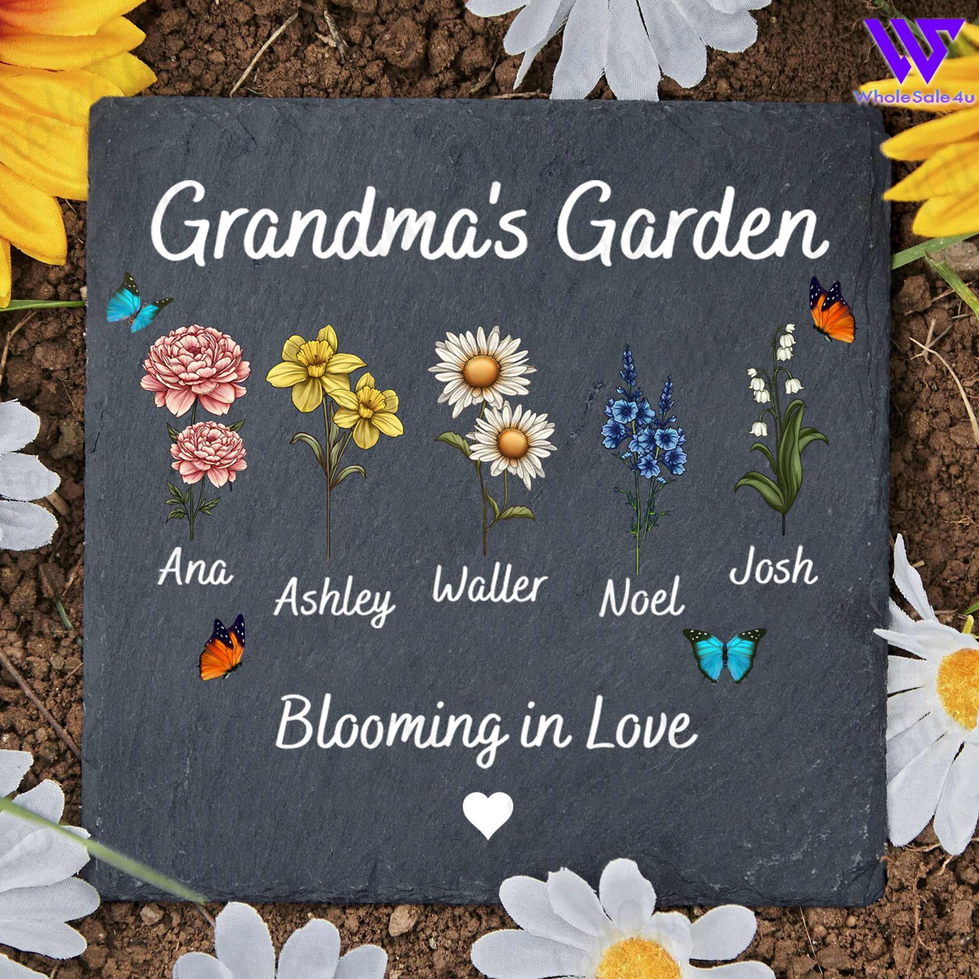 Personalized Garden Stone For Grandma | Mom Gift Christmas