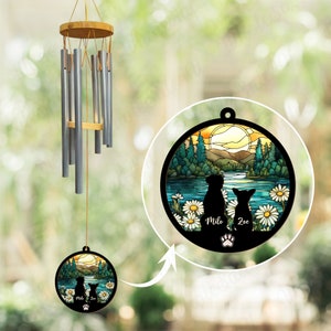 Custom Pet Memorial Wind Chime, Dog Sympathy Wind Chime, Pet Loss Wind Chime, Pet Memorial Suncatcher, Dog Memory Gift, Loss of Dog Gift