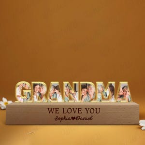Personalized Grandma Photo Collage Night Light, Mothers Day Gift for Nana, Custom Grandma Photo Gift, Gift From Grandkids, Gift for Grandma