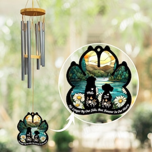 Personalized Dog Memorial Wind Chime, Custom Golden Retriever and Dachshund Pet Sympathy Wind Chime, Pet Loss Windchime, Loss of Dog Gift