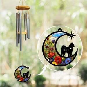 Custom Pet Memorial Wind Chime, Pet Loss Windchime, Dog Sympathy Wind Chime, Pet Memorial Suncatcher, Dog Remembrance Gift, Loss of Dog Gift