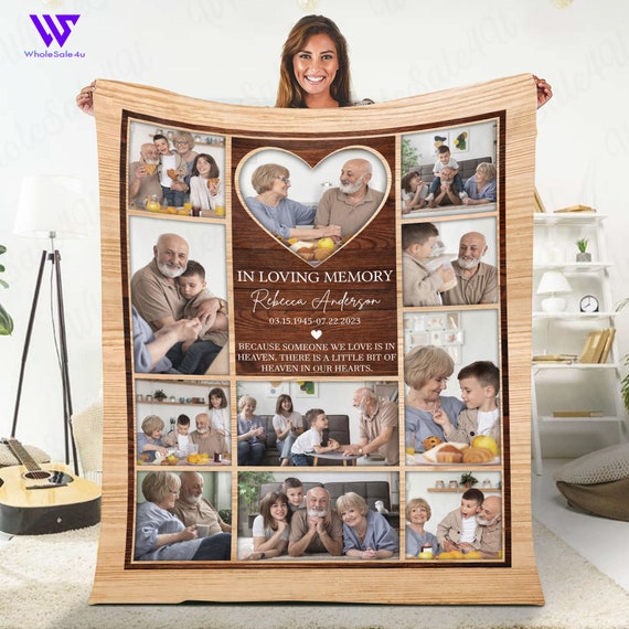 Personalized Memorial Blankets, Loss of Grandma Memory Photo