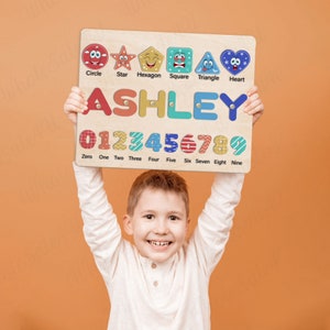 Personalized Toddler Puzzle, Puzzle With Numbers, Baby Girl and Boy Montessori Toys, Preschool Puzzle Toys for Girls, 1st Birthday Gift
