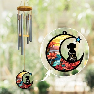 Custom Pet Memorial Wind Chime, Dachshund Sympathy Wind Chime, Pet Loss Windchime, Pet Memorial Suncatcher, Dog Memory Gift, Loss of Dog