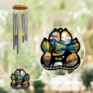 Personalized Dog Memorial Wind Chime, Custom Beagle Dog Sympathy Wind Chime, Pet Memorial Suncatcher, Dog Memory Gift, Loss of Dog Gift
