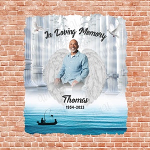 In loving memory png for sublimation - Memorial png for loss of father, grandfather - Rest in peace png - Angel wings png for shirts