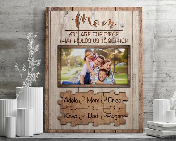 Christmas Gift for Mom From Daughter and Son Custom Photo Canvas