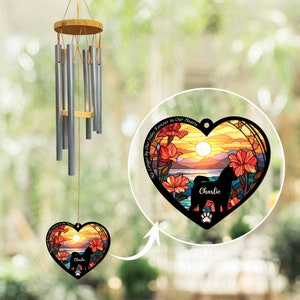 Custom Dog Memorial Wind Chime, Pet Loss Windchime, Pet Sympathy Wind Chime, Pet Memorial Suncatcher, Dog Remembrance Gift, Loss of Dog Gift