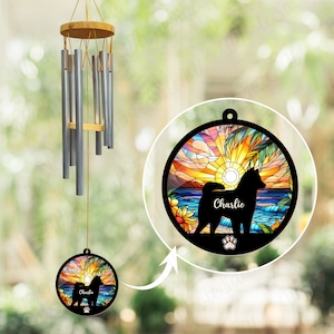 Custom Pet Loss Wind Chime, Dog Sympathy Wind Chime, Pet Memorial Wind Chime, Pet Memorial Suncatcher, Dog Memory Gift, Loss of Dog Gift