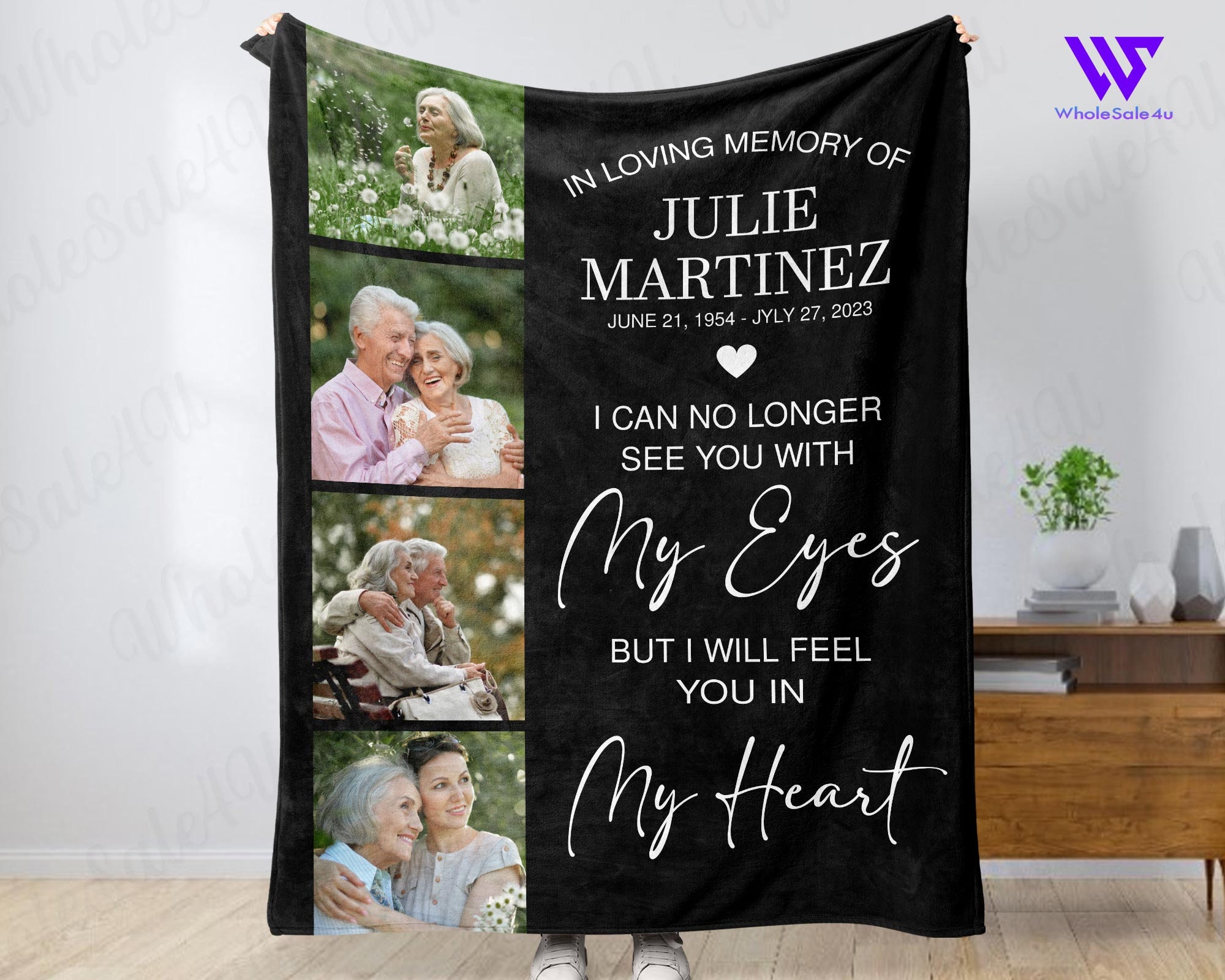 In Loving Memory of Mom Memorial Blankets With Pictures Sympathy
