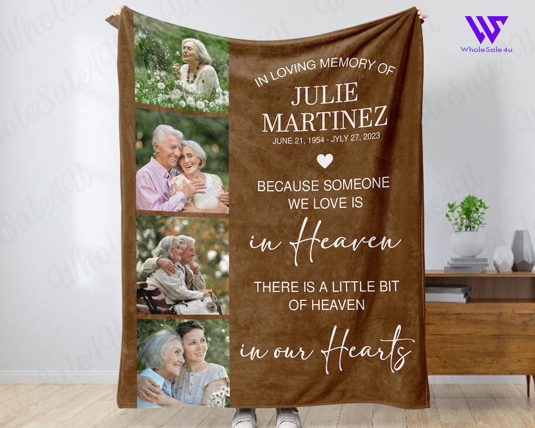 In Loving Memory of Mom Memorial Blankets With Pictures Sympathy