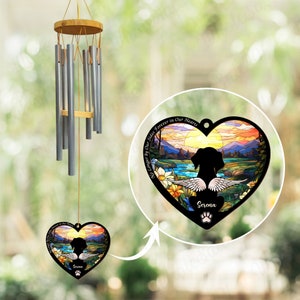 Custom Pet Sympathy Wind Chime, Dog Memorial Wind Chime, Pet Loss Windchime, Pet Memorial Suncatcher, Dog Remembrance Gift, Loss of Dog Gift