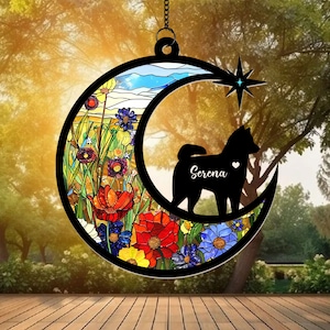 Custom Dog Memorial Suncatcher, Personalized Loss Of Dog Gift, Dog Memorial Gift, Puppy Loss Gift, Dog Remembrance Gift, In Memory Gift